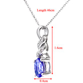 0.5ct Oval Tanzanite and Round Diamond Drop Pendant